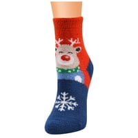 iopqo božićne čarape za žene za žene tople čarape Neklizne guste crtane čarape Podne čarape Ženske papuče