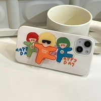 Cartoon Telefon kompatibilan sa iPhone Pro max, slatka futrola za ples za ples, smiješna 3D korejsko ulje za slikanje na poklopcu s djevojkom Popsocket Hold Stajnica za žene Djevojke