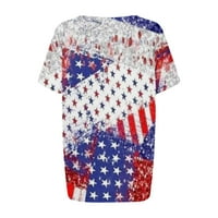 GUZOM 4. srpnja Košulje za žene - Nezavisnosti Dan američke zastave V izrez udobne vrhove Trendi kratkih