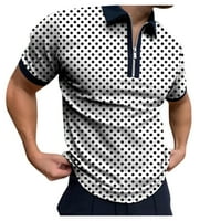 Dot ovratnik polka patentni zatvarač Isključite majicu bluza polos muške muške bluze non-haljine košulje