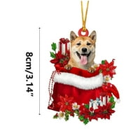 Lijep pas cvijeće za božićne tag, božićni ukrasi Božićna stabla privjesak za ukrašavanje, vikendica