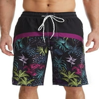 Calzi Mens Color Block Ljetne kratke hlače Ležerne prilike na plaži Classic Fit Havajska odjeća sa džepovima