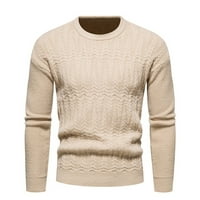 Hinvhai Sezonski čišćenje Muška proljeća i jesenska nova nova pletiva za mlade Slim Fit Duks pulover