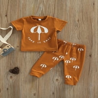 GENUISKIDS 2-kom. Djevojka za bebe Djevojka ljeta Outfit Ispis majica kratkih rukava + elastična šarka