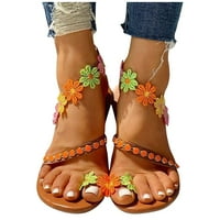 FSqjgq Boho sandale Ženske papuče cipele Womans Sandles Ljeto Dame Modni cvijet prozračna štamparija