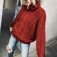 Iopqo džemperi za žene Ženske kornjače dugih rukava pulover kabela pletene džempere mekani skakač ženski