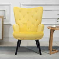 Luccalily Velvet Accent Sofa stolica, moderna stolica za čitanje nudi naslon za ruku, udoban naslon