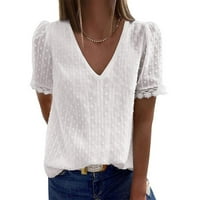 Bluze za žene Dressy Ležerne prilike, Ležerne prilike sa punim kratkim rukavima V-izrez Majica Majica