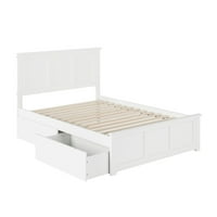 Madison puna platforma krevet s ladicama u bijeloj boji