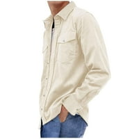 Muška košulja za košulje s dugim rukavima s dugim rukavima s viljom Slim Fit Casual toply flanel jakne sa džepom prsa sa džepom prsa