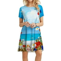 Awdenio Ženske oblače kratki rukav na prodaju Ženska ljetna haljina rukav ležerna haljina Longuette