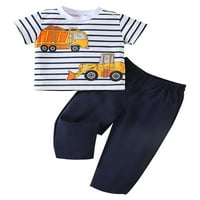 Capreze Toddler Cartooon Autorto Tisps + hlače Ležerne prugaste ljetne odjeće Outfit odijelo za posadu