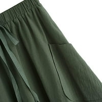 Xiuh Ženska puna boja nagle za čipke srednje suknje sa džepom High Squik A-line suknja a m