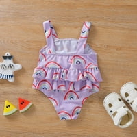 TODDLER kupaći kostim za djevojčice Lumbow Rainbow Print Resing jednodijelni kupaći kostim