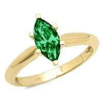 1.5ct Marquise rez zeleni simulirani smaragd 14kyllow zlatni godišnjica za angažman prsten veličine