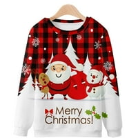 Muški božićni ispisani dugim rukavima, pulover dugih rukava crvena veličina 2xl