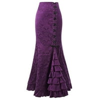 Suknja za žene plus veličine za uklanjanje žena punk stil retro sirena suknje Vintage dugi ruffle slim fit riblje suknje