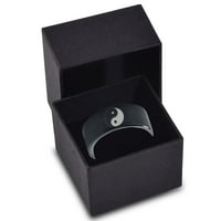 Tungsten Yin-Yang Band prsten Muškarci Žene Udobne fit crni ravni rez četkani Poliranoj veličini 4.5