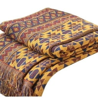 IOPQO pokrivač bacajte pokrivač čisti pamuk tkani boemski pokrivač kauč za kauč za patchwork pletene