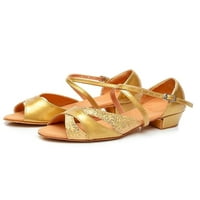 Gomelly Girls Latinski cipela Social Plesne cipele Sandale Open TOE Dječja dječja zlatna 6,5c