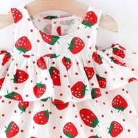 Lilgiuy Baby Girls Sweet bez rukava Summer Toddler Baby Girls Cvjetni print Pamuk haljina Ruffled bahat