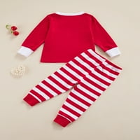 Toddler Baby Boy Girl Božić Pidžama set pulover dugih rukava vrhovi prugaste duge hlače postavljene