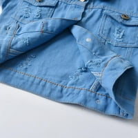 Dječji dječaci Dječji jaknu za djecu Toddler Dugme Solid Color Revel Jeans Jacket Top za 3M-6y Outerwear