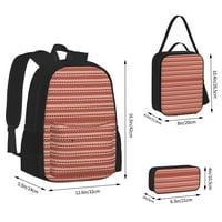 Školski ruksak za dječake tinejdžera Dječji dječaci, patriotske zvijezde Stripes Red na povratak u školske knjigovodbene torbe za ručak torbica za olovku