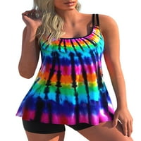 Kompunjača za žene DouHoow + Hlačevi, geometrija Rainbow Butterfly Print Pling Tops kupaći kostimi