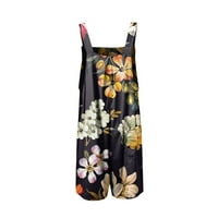 Posteljine Hlače Žene ljetne cvjetne ispise Retro Radne kratke hlače s džepovima prevelikim sa slobodnim
