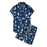 Pyju Havajske odjeće za muškarce Ljetne havajske majice kratkih rukava Lagana elastična šarka za elastičnu