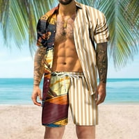 Muški kratki setovi Muški ljetni modni slobodno vrijeme Havaji Seaside Holiday Beach Digitalni 3D ispis
