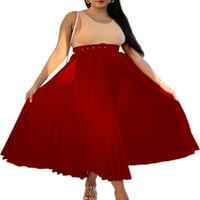 WRCNOTE DAMIES A-LINE čvrste suknje za suknje sa punim bojama sa remen duge suknje visoke struk suknje