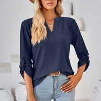 Knosfes ljetne poslovne ležerne bluze za žene plus veličine Ženske majice i bluze V rect rukav plus