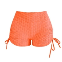 Huaai žene visokog struka joga kratke hlače Sportska ruched dizanje vježbanja vruće tajice Žene Ležerne prilike Jogger Halts Orange XL