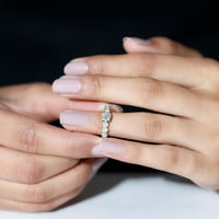 Okrugli prsten za angažman moissine Solitaire sa bočnim kamenjem, srebrnom srebrnom, US 5,50