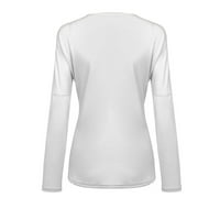 Yubnlvae majica za žene O-izrez u boji Color Collision duge rukave plus veličina Jednostavna bluza