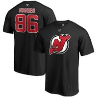 Muški fanatici markica Jack Hughes Black New Jersey Devils Autentični naziv i broj majica