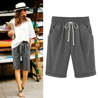 yinguo žene ljetne pamučne pantalone plus veličina kratkih kratkih kratkih kratkih hlača kratke hlače