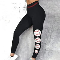 Yoga gamaše za žene Stretch bejzbol Print High Squik Tržni upravljač Sportski tajice Scrvey Workout