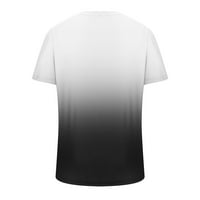 Amidoa Lebulutne majice za muškarce Modni kratki rukav V izrez Gradient Color Top Torbed-Fit Sthod i