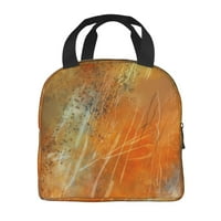 Izolirana torba za ručak za žene muškarci, narančaste vintage teksture za višekratne torbe za ručak