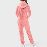 Ženski kaputi zimski umjetni dugi rukav pidžami pune boje patentni zatvarač Izborni sa kapuljačom pajamas