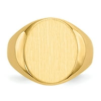 Čvrsta 14K žuto zlato 18,5x otvorena leđa muški gravični monogram Signet prsten za bend veličine 10