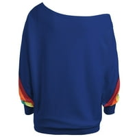 YubnLvae džemperi za žene Lose Rainbow majice rukav dugačak pulover casual bluza dukserirtshirt tisak