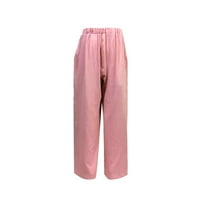 Levmjia ženske posteljine hlače Ljeto casual proreza visoko struk pamučne pamučne pantalone s jednim grudima