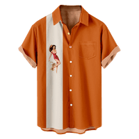 Fraigo muški gumb s kratkim rukavima niz vintage kuglane majice Havajska casual tiskana majica na plaži