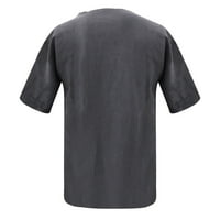 Strungten Novi čvrsti V-izrez kratkih rukava gornja majica od konopljenog konoplja TOP MENS majica