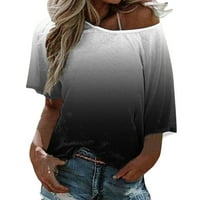 Ženska boho labava vrhunska bluza majica Plus veličine gradijentni ispisani ramena ženska bluza