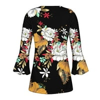 Ženska labava vrhovi naborana tunika cvjetna tiskane teberse odjeća trendi jeseni proljetne majice s